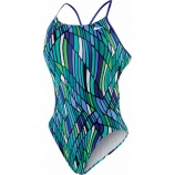 Choose a feminine look for your competitive swimwear. 