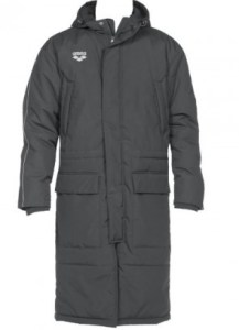 A swim parka is ideal for the coldest swim meets.
